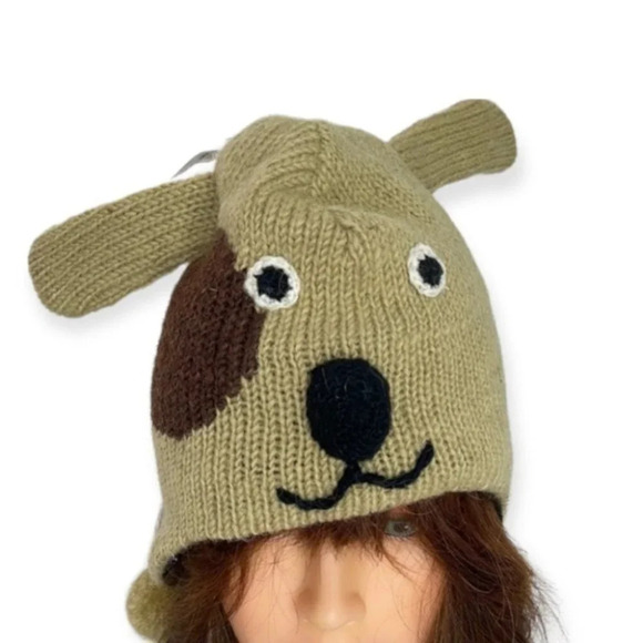 LACHEYS Collection NWT Kids/Adult 100% Wool Puppy Knitted Beanie Fleece LA - Picture 1 of 11